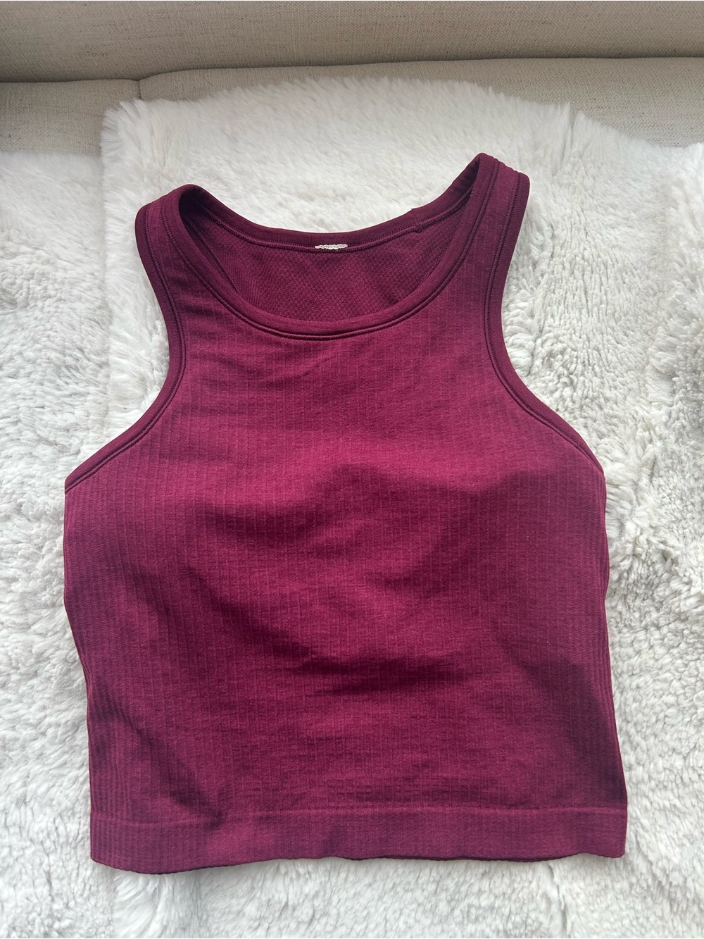 Lululemon Ebb to Street Cropped Racerback Tank Top - Deep Luxe Size 4